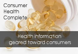 "Consumer Health Complete" text over photo of pills from a pill bottle